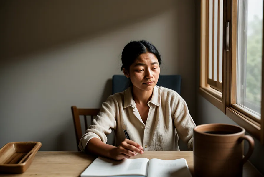 Pile de livres et lampe à lumière chaude dans un coin de repos personnel à la maison