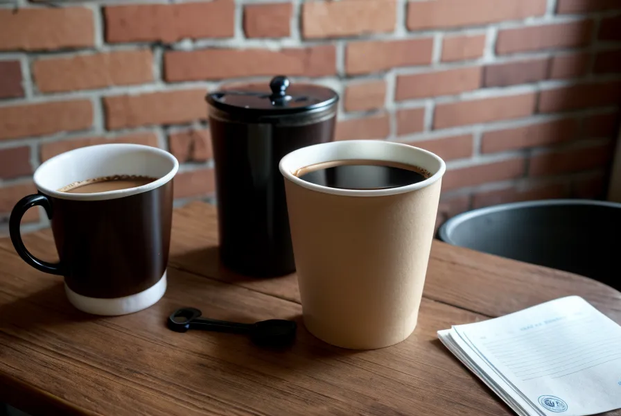 Tasse de café posée sur un carton, signe d'un rythme biologique dérégulé pendant le déballage