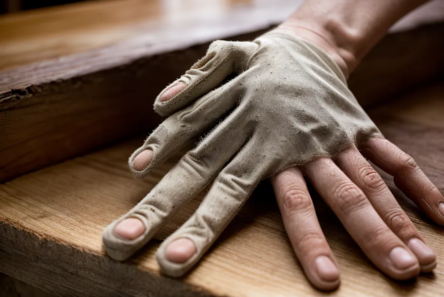 Mains d'un homme couvertes de poussière de chantier se reposant à côté d'un verre d'eau.