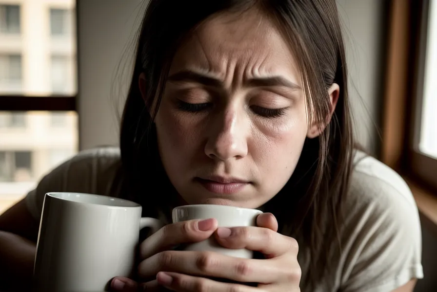 Mains frottant les tempes pour soulager la fatigue mentale en réunion