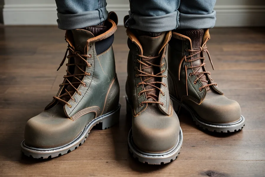Chaussures de travail posées près du canapé dans le salon
