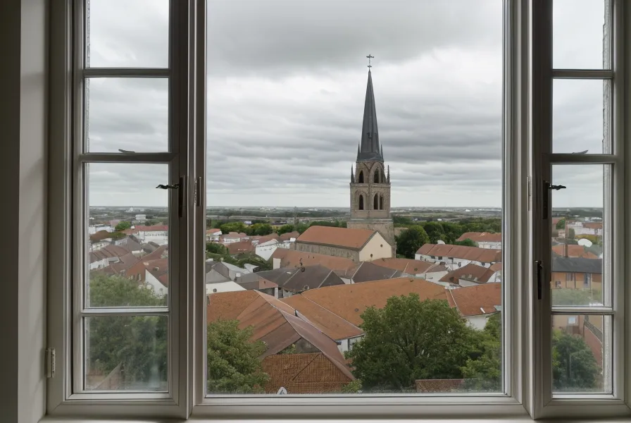 Vue par la fenêtre d'un bureau pour reposer la vue au loin